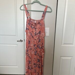 Xhilaration Coral Pink Floral Midi Dress